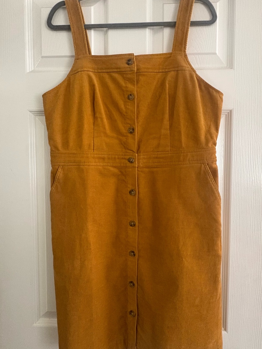 J.Crew Button-Front Mustard Corduroy Dress